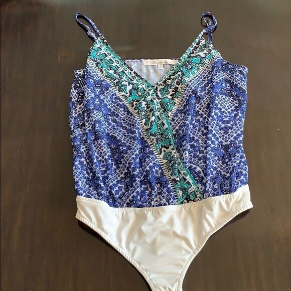 Lovers & Friends Blue/White/Green Body Suit size S - Picture 1 of 3